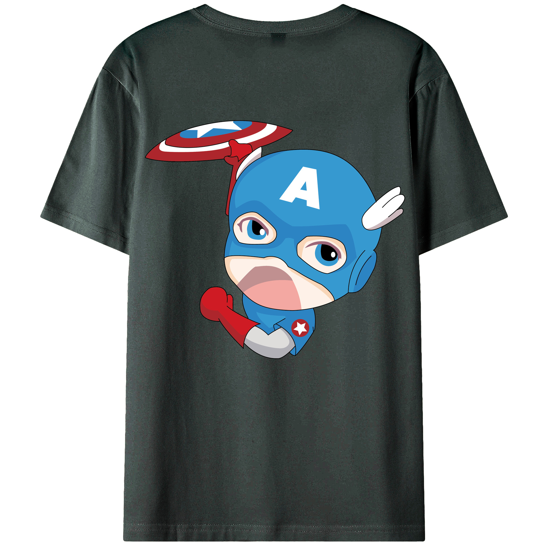（画像用） アベンジャーズ The Avengers 綿100％ メンズ半袖Tシャツ（バックプリント） 通気性
